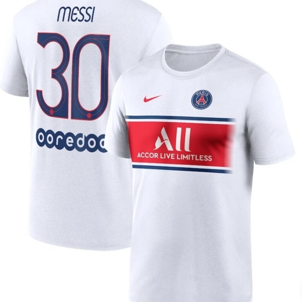 Nike PSG White Jersey with Red and Blue Accents